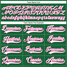 Load image into Gallery viewer, Custom Kelly Green White-Pink Hockey Lace Neck Jersey