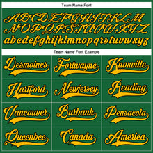 Load image into Gallery viewer, Custom Kelly Green Gold-Black Hockey Lace Neck Jersey