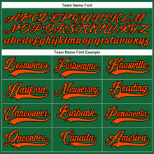 Load image into Gallery viewer, Custom Kelly Green Orange-Black Hockey Lace Neck Jersey