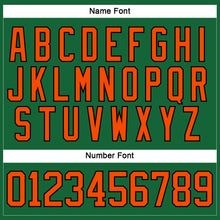 Load image into Gallery viewer, Custom Kelly Green Orange-Black Hockey Lace Neck Jersey