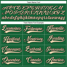 Load image into Gallery viewer, Custom Kelly Green City Cream-Black Hockey Lace Neck Jersey