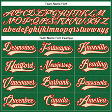 Load image into Gallery viewer, Custom Kelly Green City Cream-Red Hockey Lace Neck Jersey