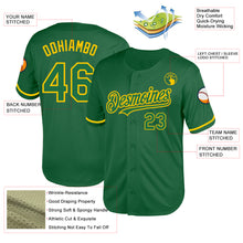 Load image into Gallery viewer, Custom Kelly Green Yellow Mesh Authentic Throwback Baseball Jersey