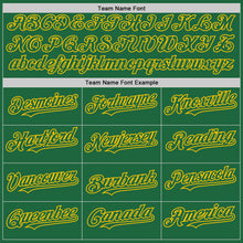 Load image into Gallery viewer, Custom Kelly Green Yellow Mesh Authentic Throwback Baseball Jersey