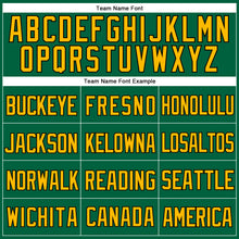 Load image into Gallery viewer, Custom Kelly Green Gold-Black Mesh Authentic Throwback Baseball Jersey