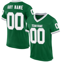 Load image into Gallery viewer, Custom Kelly Green White-Gray Mesh Authentic Throwback Football Jersey