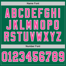 Load image into Gallery viewer, Custom Kelly Green Pink-White Mesh Authentic Throwback Football Jersey