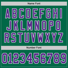 Load image into Gallery viewer, Custom Kelly Green Purple-White Mesh Authentic Throwback Football Jersey