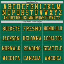 Load image into Gallery viewer, Custom Kelly Green Gold-Black Mesh Authentic Throwback Football Jersey