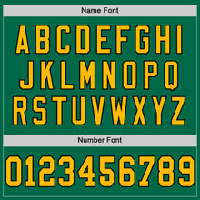 Load image into Gallery viewer, Custom Kelly Green Gold-Black Mesh Authentic Throwback Football Jersey