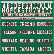 Load image into Gallery viewer, Custom Kelly Green Red-White Mesh Authentic Throwback Football Jersey