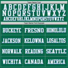 Load image into Gallery viewer, Custom Kelly Green White-Light Blue Mesh Authentic Throwback Football Jersey