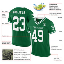 Load image into Gallery viewer, Custom Kelly Green White Mesh Authentic Throwback Football Jersey
