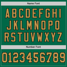 Load image into Gallery viewer, Custom Kelly Green Old Gold-Black Mesh Authentic Throwback Football Jersey