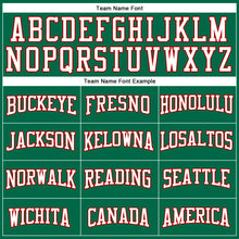 Load image into Gallery viewer, Custom Kelly Green White-Red Authentic Football Jersey