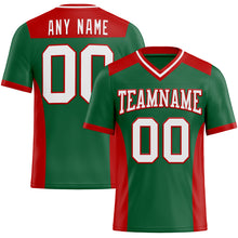Load image into Gallery viewer, Custom Kelly Green White-Red Authentic Football Jersey