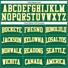 Load image into Gallery viewer, Custom Kelly Green White-Yellow Authentic Football Jersey