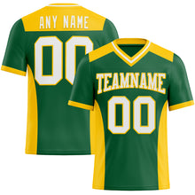 Load image into Gallery viewer, Custom Kelly Green White-Yellow Authentic Football Jersey