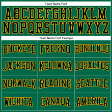 Load image into Gallery viewer, Custom Kelly Green Black-Yellow Authentic Football Jersey