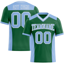 Load image into Gallery viewer, Custom Kelly Green Light Blue-White Authentic Football Jersey