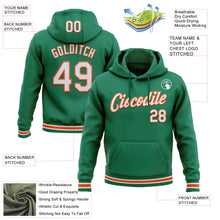 Load image into Gallery viewer, Custom Stitched Kelly Green White-Orange Sports Pullover Sweatshirt Hoodie