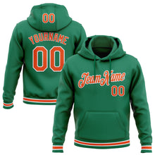 Load image into Gallery viewer, Custom Stitched Kelly Green Orange-White Sports Pullover Sweatshirt Hoodie