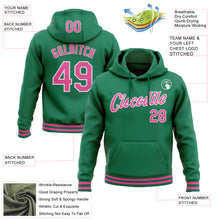 Load image into Gallery viewer, Custom Stitched Kelly Green Pink-White Sports Pullover Sweatshirt Hoodie