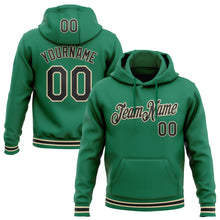 Load image into Gallery viewer, Custom Stitched Kelly Green Black-Cream Sports Pullover Sweatshirt Hoodie