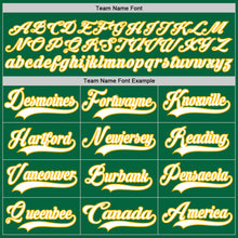 Load image into Gallery viewer, Custom Kelly Green White-Gold Hockey Lace Neck Jersey