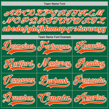 Load image into Gallery viewer, Custom Kelly Green Orange-White Hockey Lace Neck Jersey