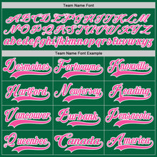 Load image into Gallery viewer, Custom Kelly Green Pink-White Hockey Lace Neck Jersey