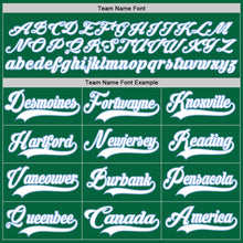 Load image into Gallery viewer, Custom Kelly Green White-Light Blue Hockey Lace Neck Jersey