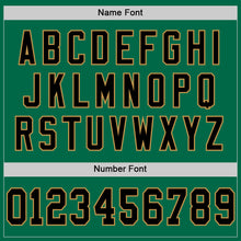 Load image into Gallery viewer, Custom Kelly Green Black-Old Gold Mesh Authentic Throwback Football Jersey
