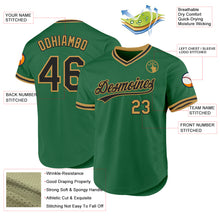 Load image into Gallery viewer, Custom Kelly Green Black-Old Gold Authentic Throwback Baseball Jersey