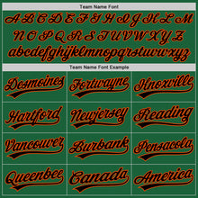 Load image into Gallery viewer, Custom Kelly Green Black-Orange Authentic Throwback Baseball Jersey