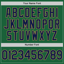 Load image into Gallery viewer, Custom Kelly Green Navy-Old Gold Authentic Throwback Baseball Jersey