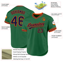 Load image into Gallery viewer, Custom Kelly Green Navy-Orange Authentic Throwback Baseball Jersey