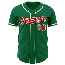 Load image into Gallery viewer, Custom Kelly Green Red-White Authentic Baseball Jersey