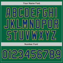 Load image into Gallery viewer, Custom Kelly Green Royal-Yellow Authentic Baseball Jersey