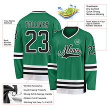 Load image into Gallery viewer, Custom Kelly Green Black-White Hockey Jersey