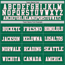 Load image into Gallery viewer, Custom Kelly Green Medium Pink-White Mesh Authentic Football Jersey