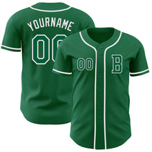 Load image into Gallery viewer, Custom Kelly Green White Authentic Baseball Jersey