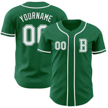 Load image into Gallery viewer, Custom Kelly Green White Authentic Baseball Jersey