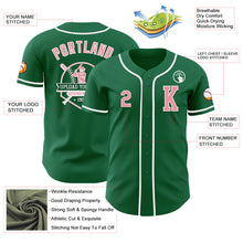 Load image into Gallery viewer, Custom Kelly Green Medium Pink-White Authentic Baseball Jersey