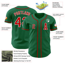 Load image into Gallery viewer, Custom Kelly Green Red-White Authentic Baseball Jersey