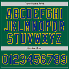 Load image into Gallery viewer, Custom Kelly Green Royal-Yellow Authentic Baseball Jersey
