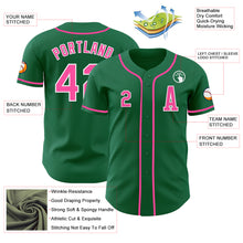 Load image into Gallery viewer, Custom Kelly Green Pink-White Authentic Baseball Jersey