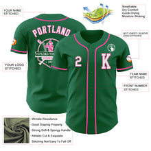 Load image into Gallery viewer, Custom Kelly Green White-Pink Authentic Baseball Jersey
