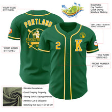 Load image into Gallery viewer, Custom Kelly Green Gold-White Authentic Baseball Jersey