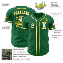 Load image into Gallery viewer, Custom Kelly Green White-Yellow Authentic Baseball Jersey